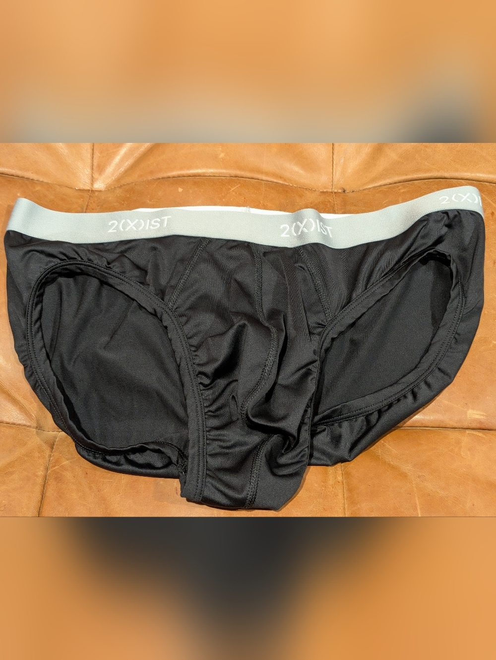 2xist Men’s Black Briefs with Gray Waistband